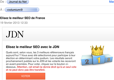 mail de vote meilleur SEO JDN